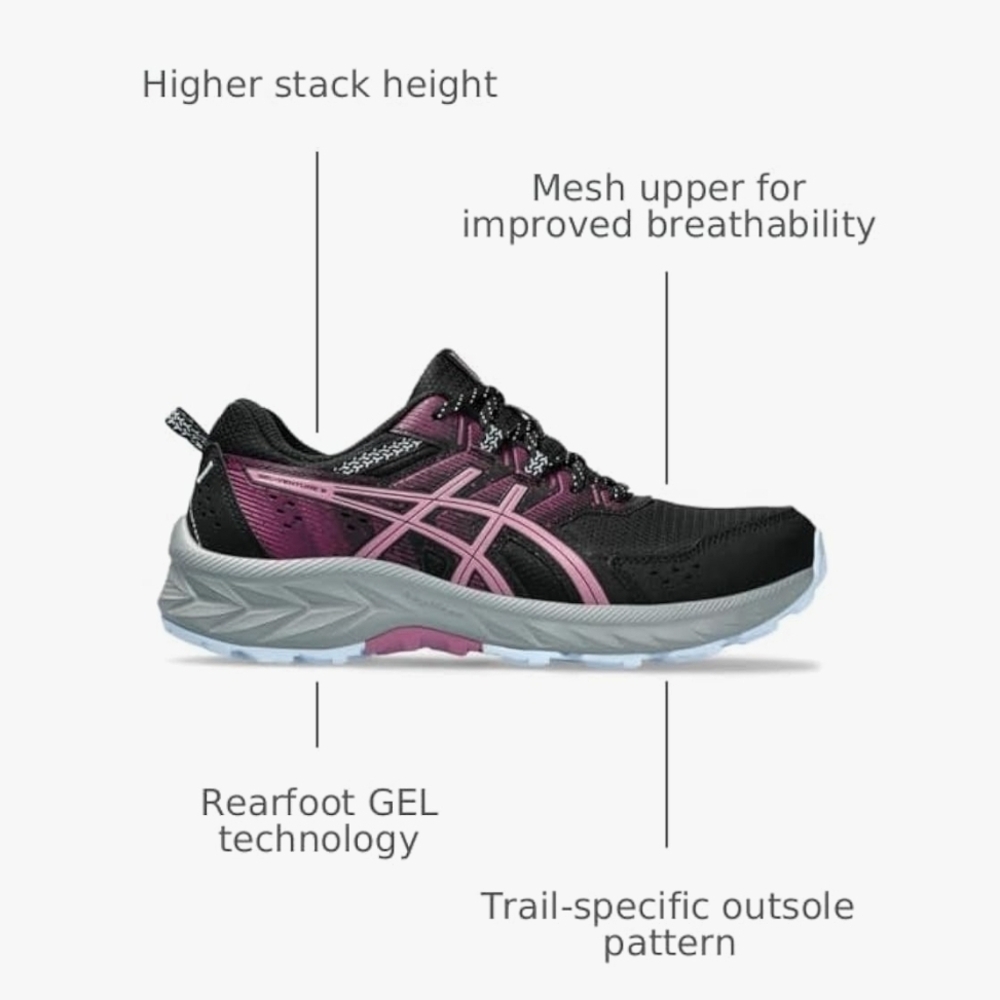 ASICS Women's Black and Pink Athletic Shoes - Picture 4 of 11